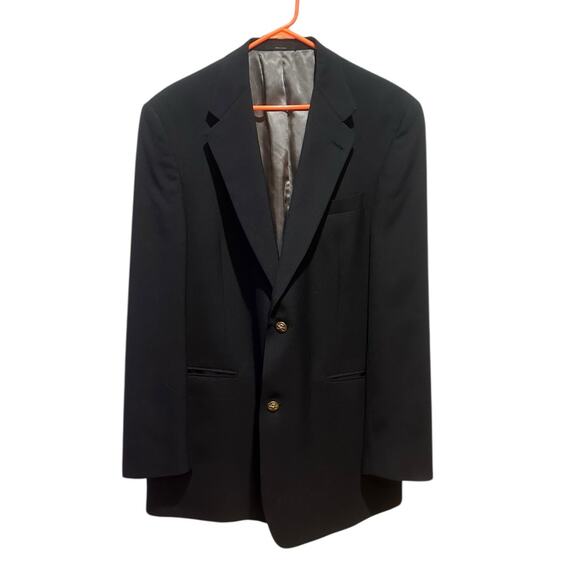 Jack Nicklaus Tournament Series Mens 44L Gold Button Black Blazer Sport Coat USA - Picture 1 of 7